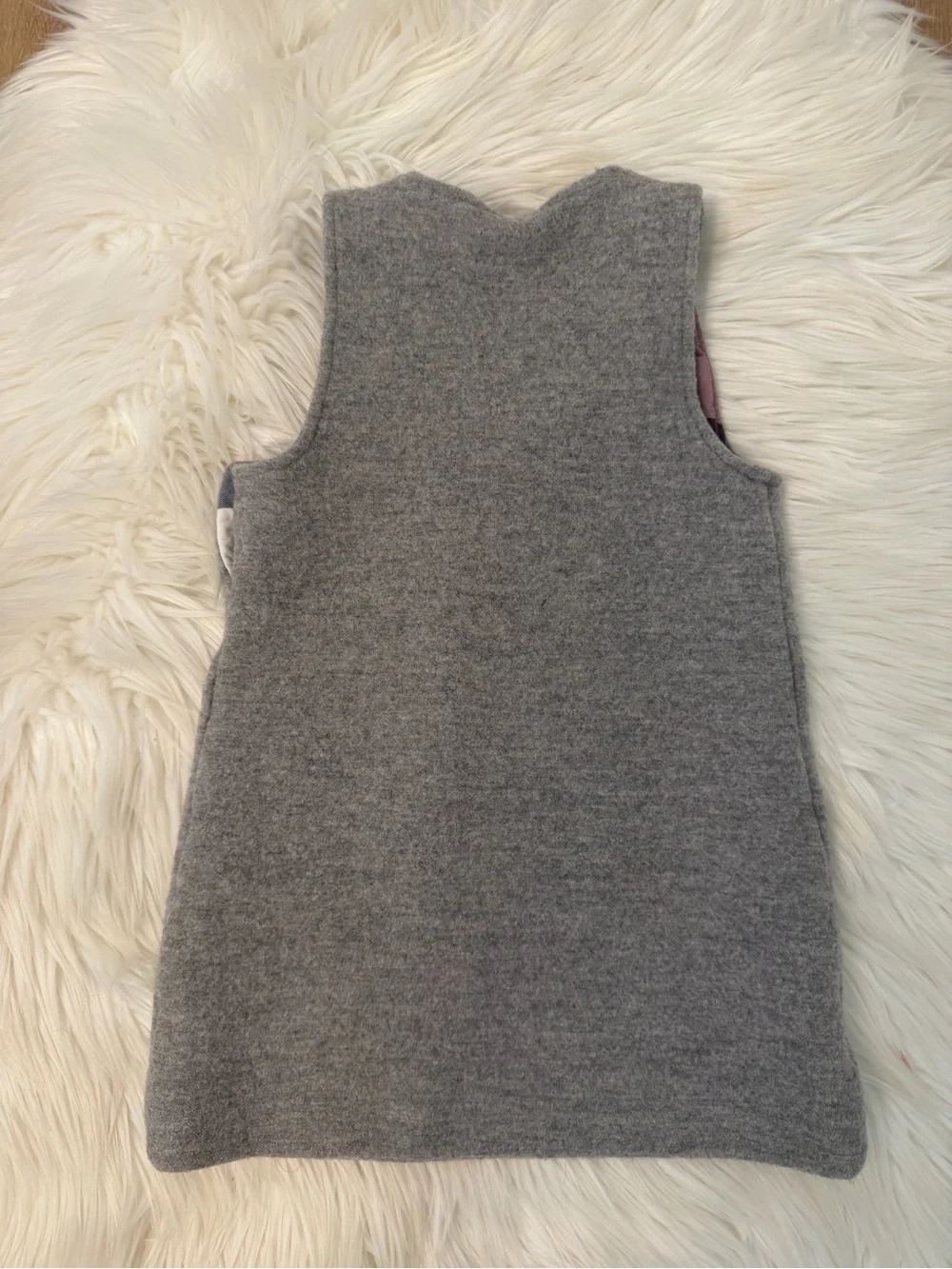 Burberry Gray Pinafore 100% Wool Jumper Dress Size 4
